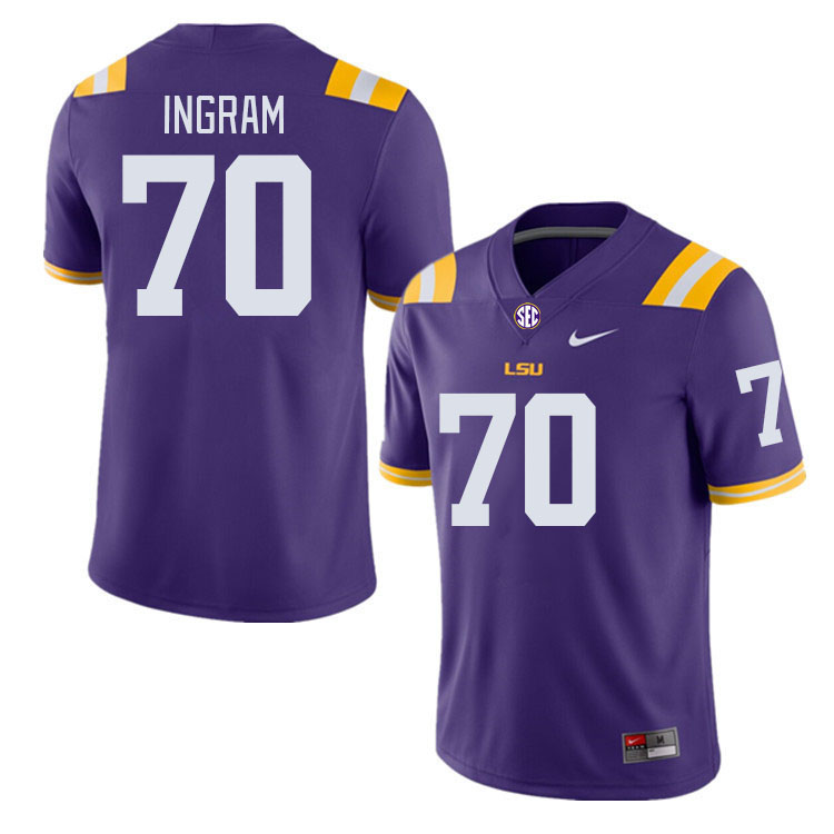 LSU Tigers #70 Ed Ingram College Football Jerseys Stitched Sale-Purple